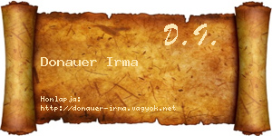 Donauer Irma névjegykártya