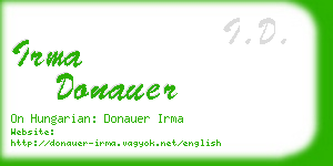 irma donauer business card
